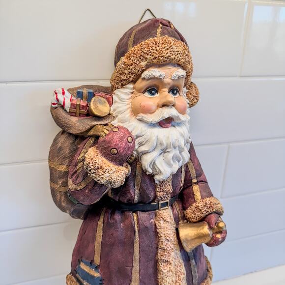 Vintage Old World Christmas Santa Claus Wall Decor, 14.5”H, Styrofoam Casting - Picture 4 of 10